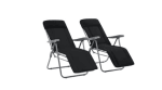 Lot de 2 chaises noires pliables de jardin avec coussins à 146,99€