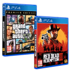 Pack 2 Juegos PS4 - GTA V (Premium Ed.) + Red Dead Redemption 2 por 28.46€