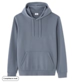 Sweat regular à capuche 100% coton - bleu jean à 15,59€