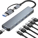Hub USB C 7 en 2 (1x USB 3.0, 2x USB-C, 4x USB 2.0) por 7,99€ en Amazon