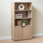 Estantería Cubo con 4 estantes y 2 puertas color roble de 120x60x29 cm por 39.55€