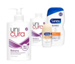 Alle Unicura en Sanex 2+3 gratis bij PLUS