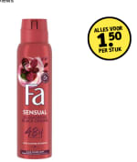 Alle Fa deodorant voor €1,50 bij kruidvat