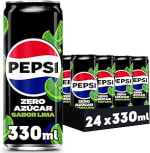 24 latas Pepsi zero Lima Refresco cola con cero azúcar y calorías 330 ml por 11.40€