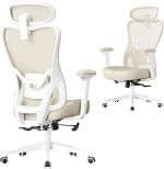 ONGMICS Ergonomic Office Chair – Lumbar Support & Headrest, Sand Beige – £59.49