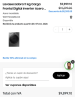 Lavasecadora Samsung de 11kg WD11T4046BX por $7,909 | Mercado Pago