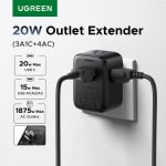UGREEN Regleta multicontacto 20W (4 AC, 3 USB-A, 1 USB-C) por $62 en AliExpress
