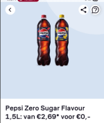 Pepsi Zero sugar Lemon of Cherry gratis na cashback via Scoupy