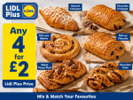 Any 4 for £2 - Almond / Chocolate Croissant, Pain aux Raisins / Chocolat, Maple Pecan