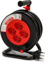 Alargador eléctrico con enrollacables 15 m 4 tomas polivalentes por 22.80€