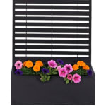Slatted Planter with Trellis - Black - £24.99 (Free Click & Collect)