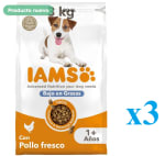 3 x IAMS Pollo Alimento seco para perros adultos 3 kg bajo en grasas por 11.97€