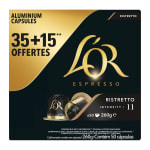 L'OR Espresso Ristretto (50 capsules) pour 9,99€ chez Auchan