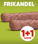 1+1 gratis op alle frikandellen bij Kwalitaria