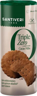 Sin Gluten 2 packs SANTIVERI Galletas Nibs Cacao Triple Zero 210g por 3.69€