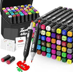 HOMESILMO 48-Colour Alcohol Marker Pen Set £5.69
