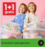 1+1 gratis op opbergboxen bij HEMA