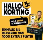 €5 korting bij inwisseling van 1.000 punten bij Jumbo