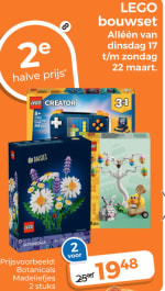 Alle Lego de 2de de halve prijs bij Trekpleister