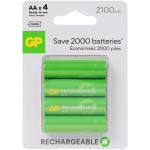 GP oplaadbare batterijen AA (4 × 2100 mAh) voor €3,98 bij Action