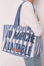 Bolso shoper algodón estampado rayas por 14.99€