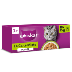 WHISKAS La Carte Mixte sachets repas pâtée en gelée 48x85g pour 3,45€ chez Auchan