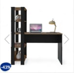 Escritorio Baum Match 120x134.5 Cm Café Pino/Negro Rebaja $79.990 solo en Dimarsa, cl