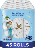 Nicky Snowman 45 Rolls toilet tissue (3-ply, 160 sheets) for £15.99 at Amazon