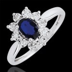 Bague Fleurs - Or blanc 18 carats, Saphir bleu ETERNEL EDELWEISS Nº1 à 990€