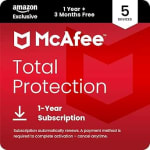 McAfee Total Protection 5 Devices 15 Months for £8.99 with Code