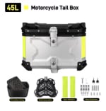 Caja superior de aluminio plateado para motocicleta 45L por 66.32€