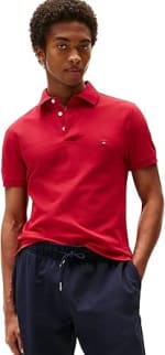 Tommy Hilfiger Men’s Short Sleeve Slim Fit Polo Shirt with Button Placket - size M