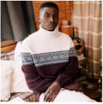 Pull pour homme à manches longues prune à 19,99€