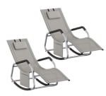 SONGMICS Jugeo de 2 Mecedora Silla Tumbona con Dispositivo de Fijación por 71.99€