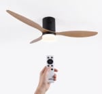 Ventilador techo negro Jocca con 3 elegantes aspas con acabados de madera por 59,74€