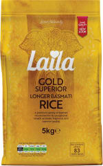Laila Longer Basmati Rice 5Kg - price at checkout (£4.77 with max s&s)