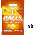 6 Unidades de HALLS Caramelos miel y limón pack 4 envases 32 g por 9.66€