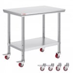 Table de travail en acier inoxydable VEVOR de 90x60x85 cm à 97,99€