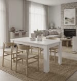 Mesa de comedor extensible Sira en blanco mate 140-190x90 cm por 107,90€