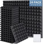 Ohuhu 24 Pack 2" 2-inch Pyramid Acoustic Foam Panels for £25.25 at Amazon