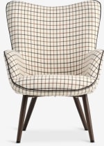 Sillón BIERSTED a cuadros tela beis/marrón por 80€ en JYSK