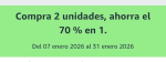 -70% de Dto en la Segunda Unidad en Belleza en Amazon.