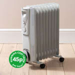 Dunelm 2000W 9 Fin Oil Filled Radiator - Click and collect Cramlington