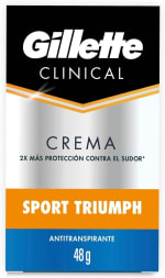 Gillette Crema Antitranspirante Clinical Sport Triumph 48g por $49 en Amazon