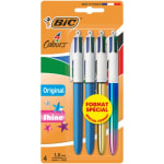 Stylo bille 4 couleurs Original + Shine pointe moyenne BIC à 4,70€