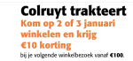 €10 korting bij je volgende winkelbezoek bij Colruyt in België