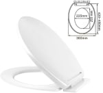 Ram White Soft Close Toilet Seat with Quick Release for Easy Clean - White