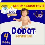 384 pañales Dodot Bebé Sensitive, Talla 4 + 8 Pants de Regalo por 91.34€