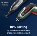 10% korting op vele Bosch en Dremel producten mét voorraad bij Conrad
