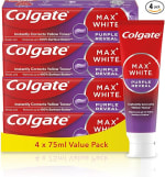 Colgate Max White Purple Reveal 4-Pack – £7.65 with Subscribe & Save + Voucher